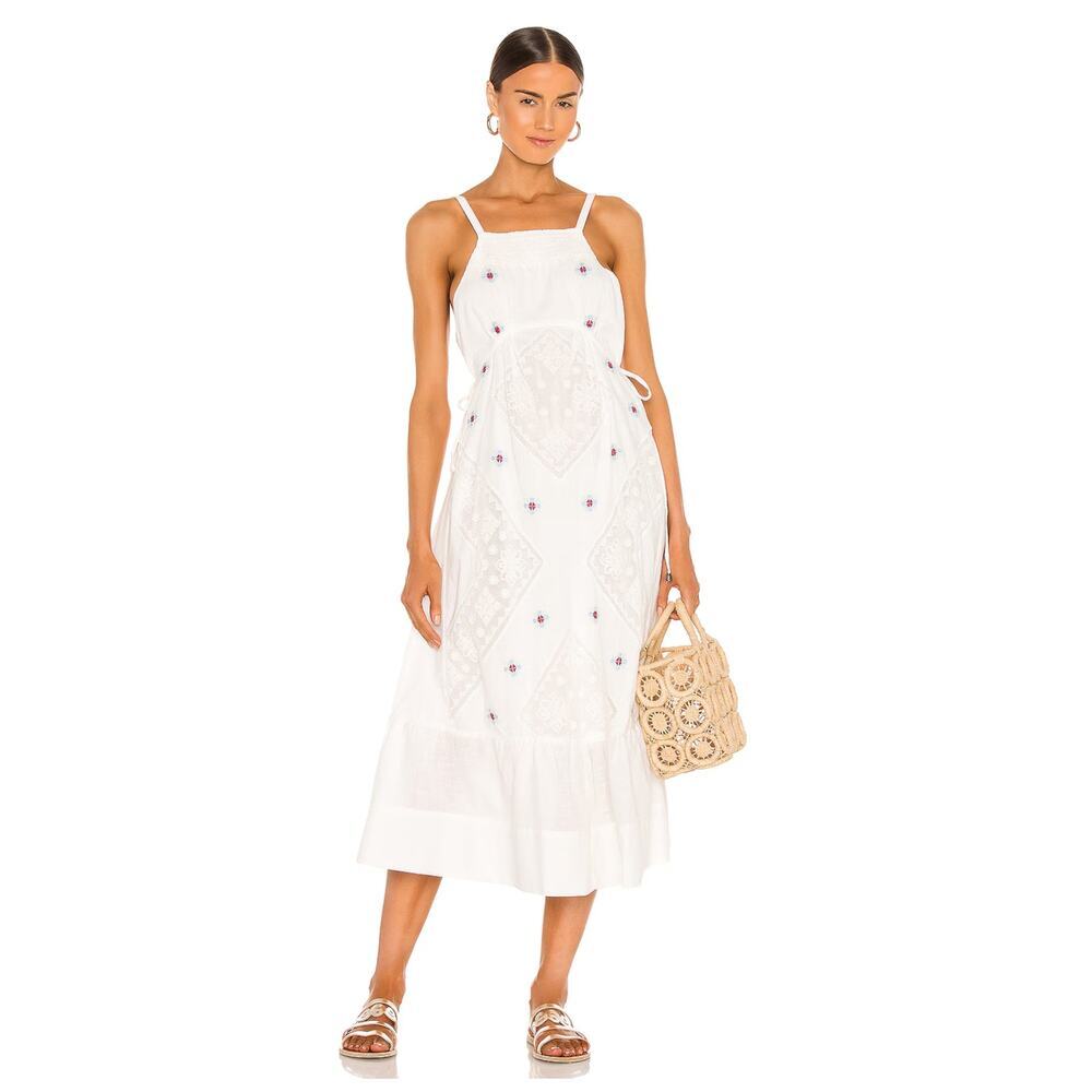 NEW FREE PEOPLE Dewdrop Maxi Cami Dress With Lace Inserts Size XS